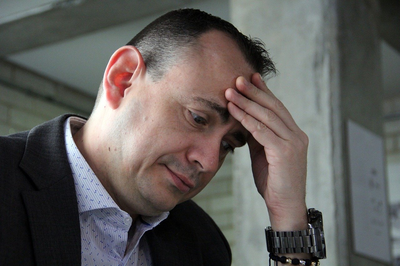 stressed lawyer in office